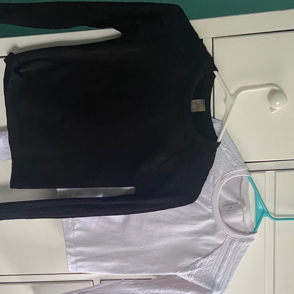 Black and White Athletic Long Sleeve with fun sleeves